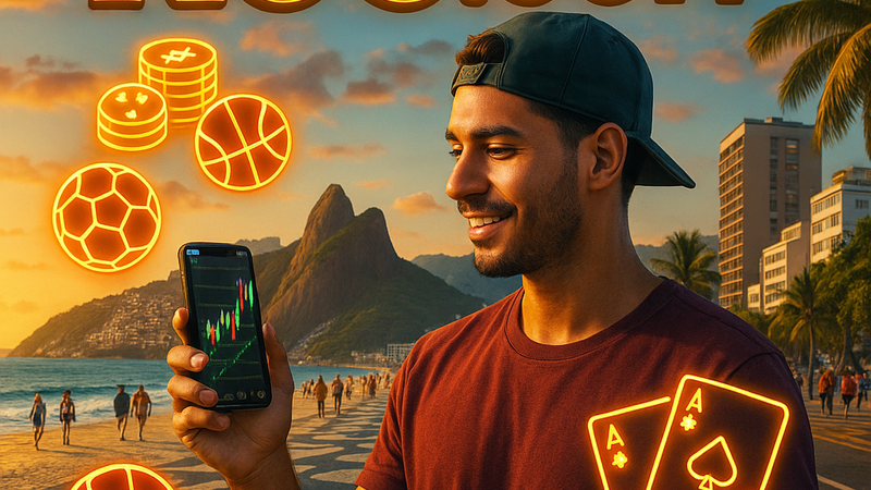Apostador brasileiro analisando gráficos de odds em seu celular